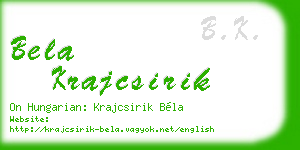 bela krajcsirik business card